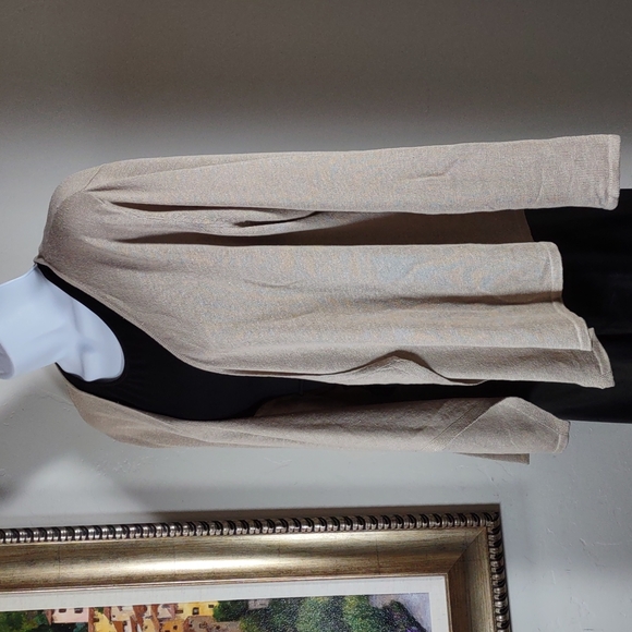 J Jill Cotton/Linen Blend Open Front Cardigan Sweater - Picture 2 of 6